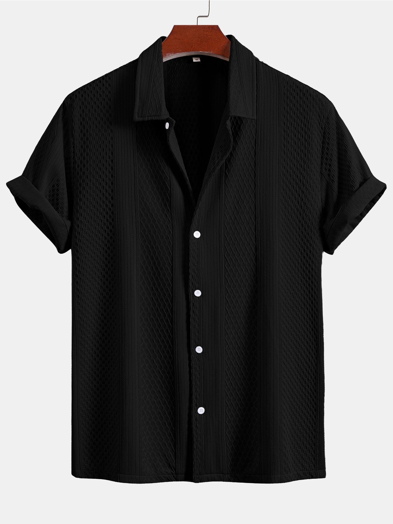 Geometric Jacquard Button Up Shirt