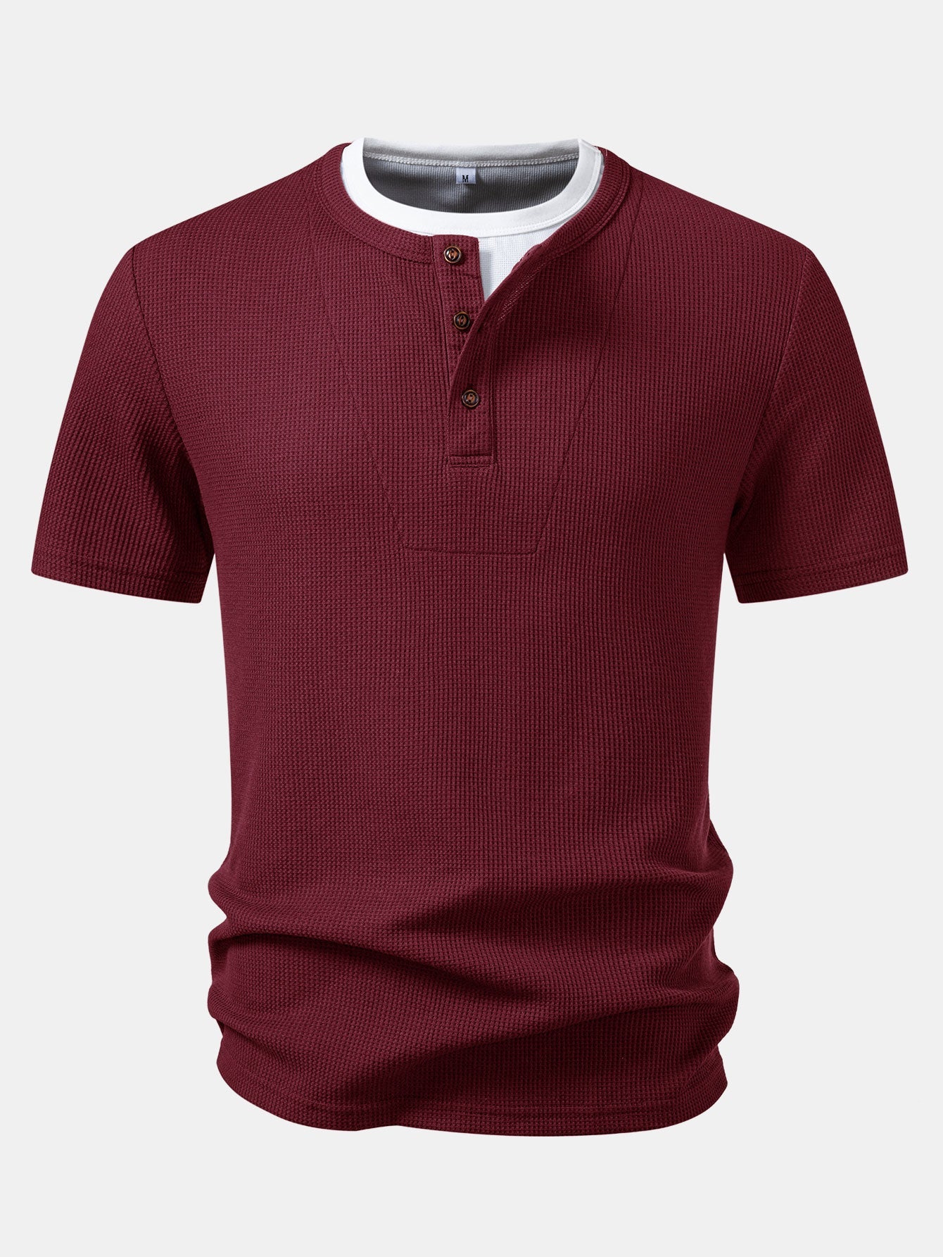 2 In 1 Waffle Henley Shirt