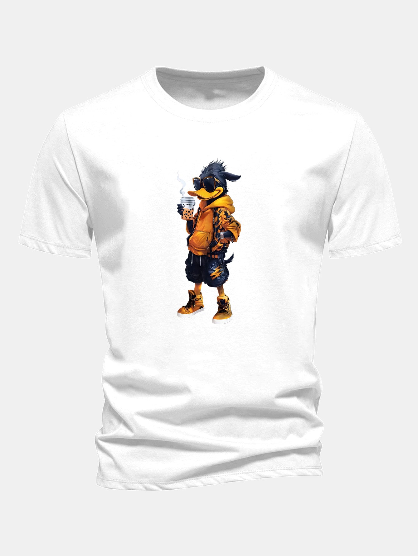Regular Fit Carton Duck Print Cotton T-Shirt