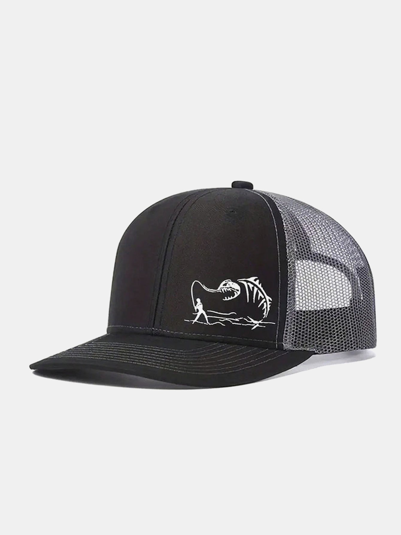 Printed Fishing Mesh Baseball Cap Suitable For Outdoor Vacations Camping