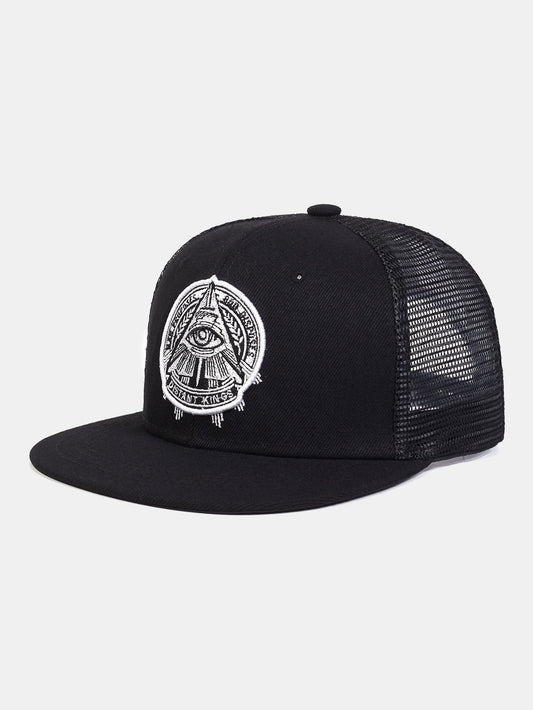 Eye Of God Embroidered Flat-brimmed Hat