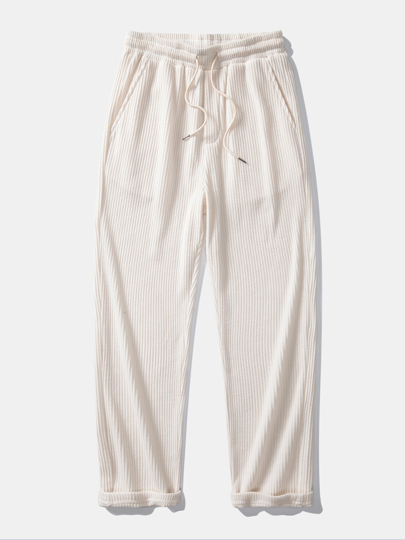 Contrast Waffle T-Shirt With Pocket & Drawstring Knitted Waffle Pants