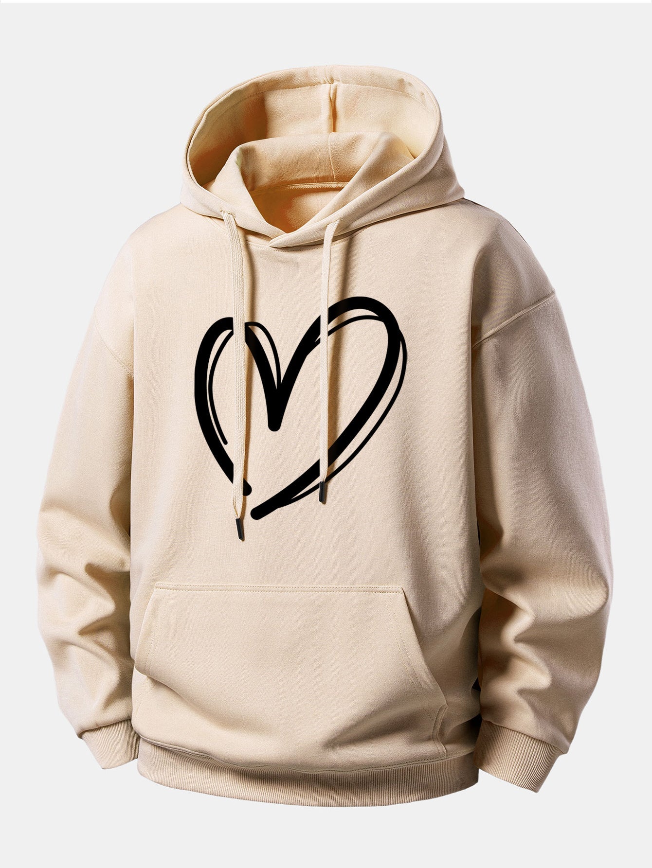 Heart Print Relax Fit Hoodie