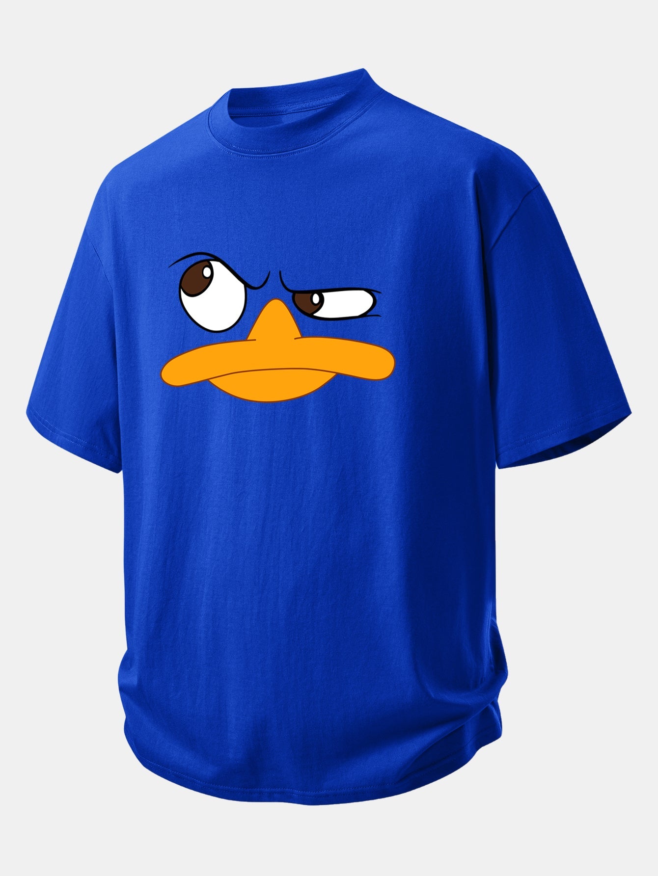 Relax Fit Emoji Duck Print Cotton T-Shirt