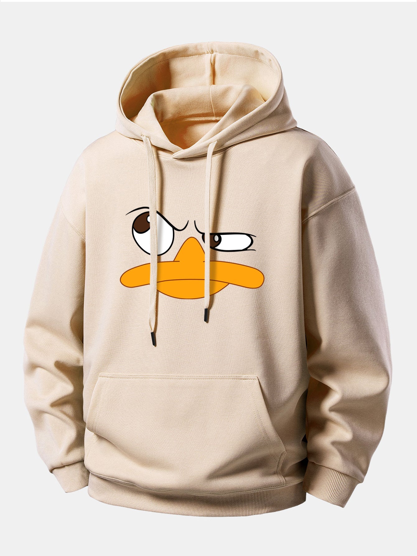 Emoji Duck Print Relax Fit Hoodie
