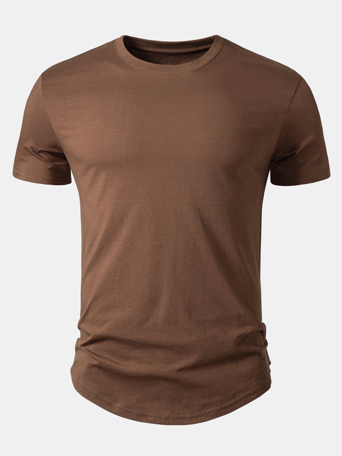 5 Pieces Basic Cotton Arc Hem T-Shirts