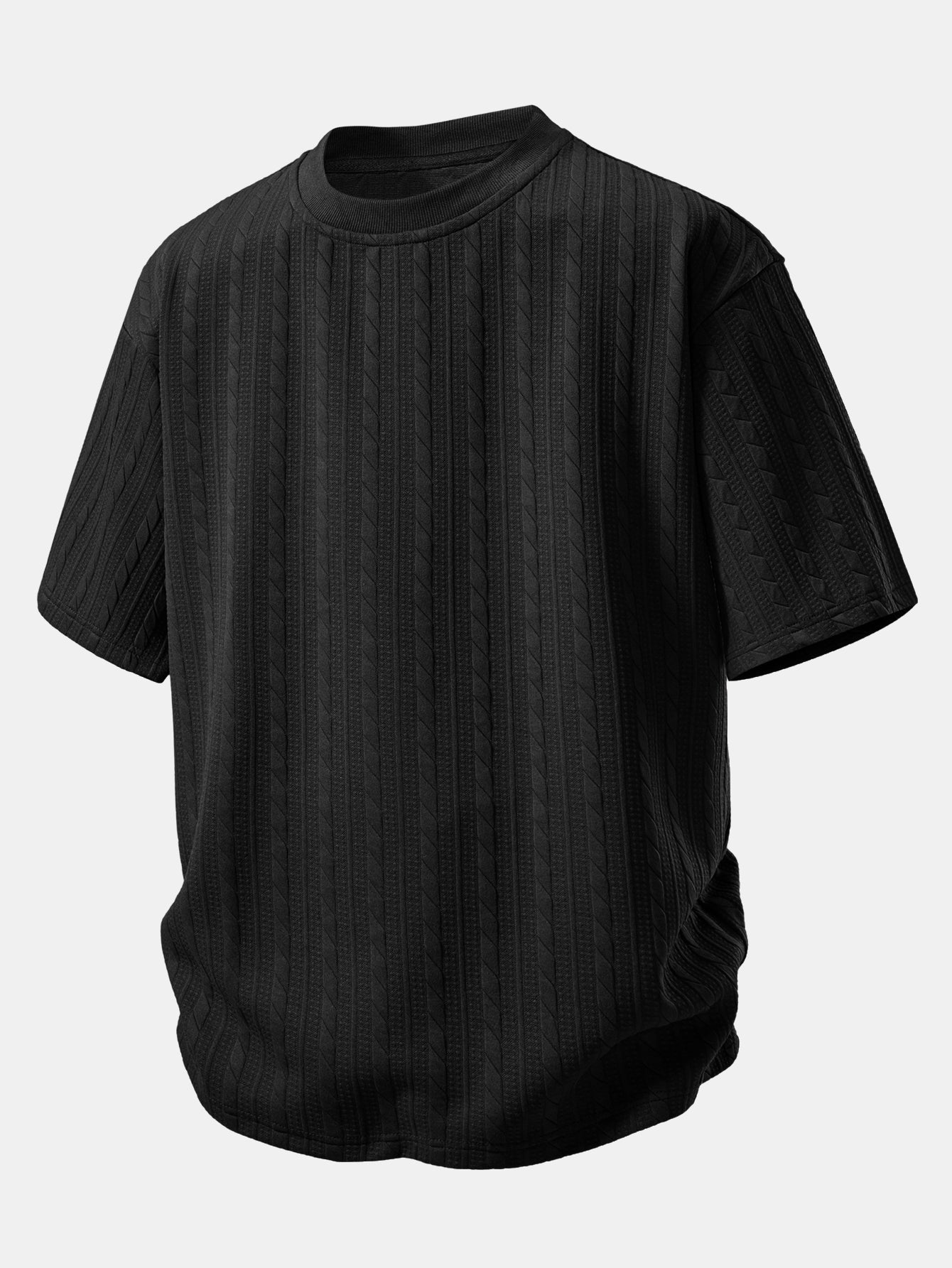 Relax Fit Twisted Jacquard T-Shirt & Twisted Jacquard Drawstring Shorts
