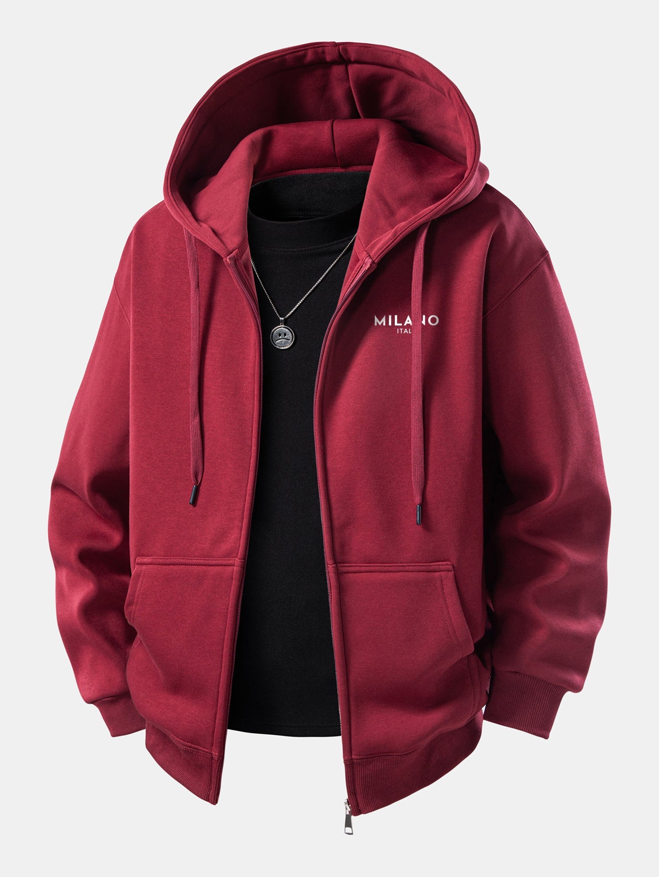 Milano Print Zip-Up Hoodie