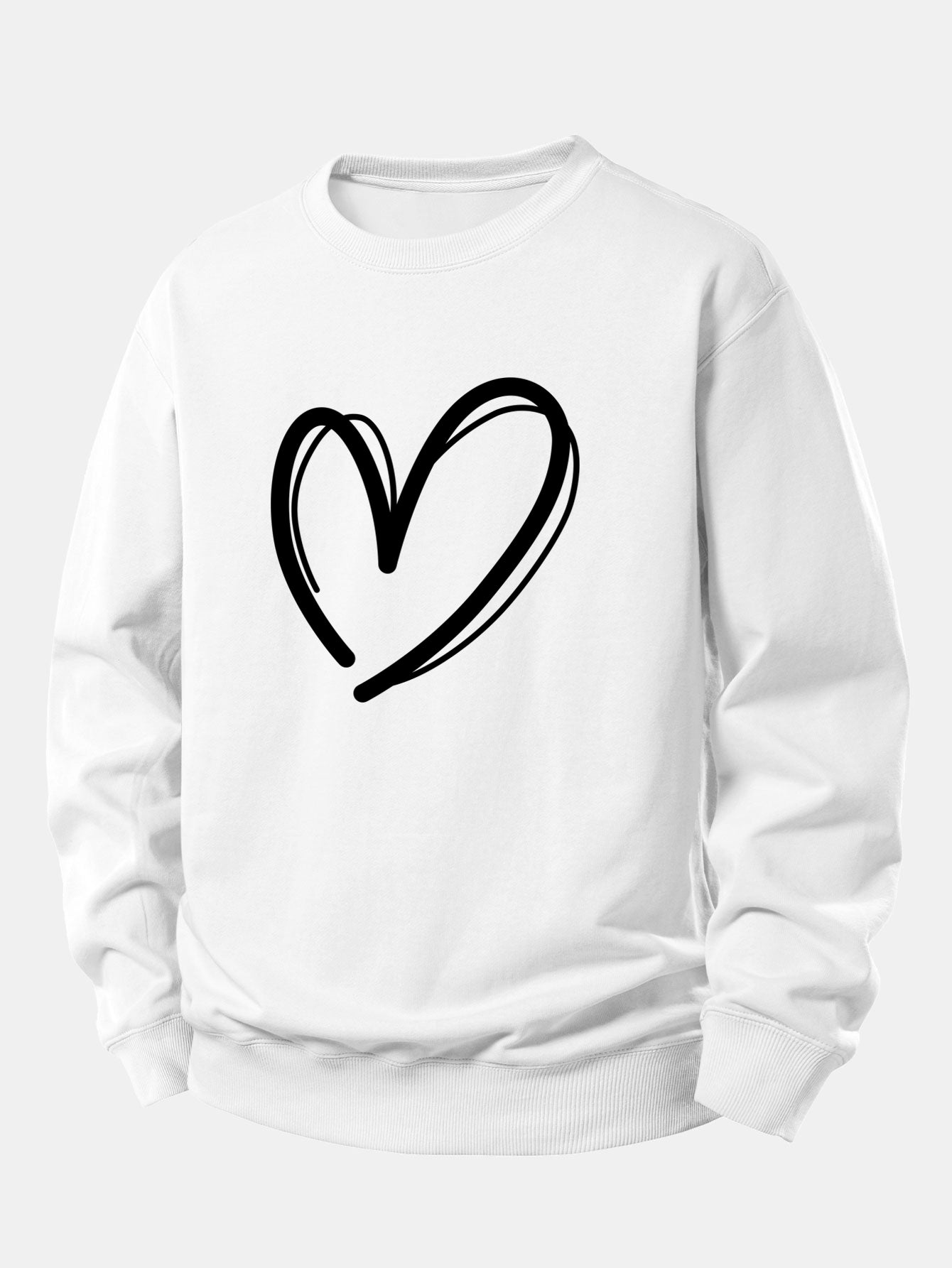 Heart Print Relax Fit Sweatshirt