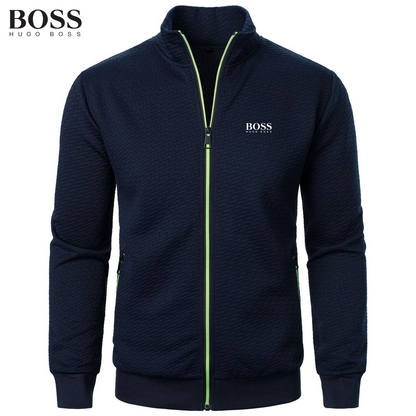 Colorful Stand Collar Zipper Jacket
