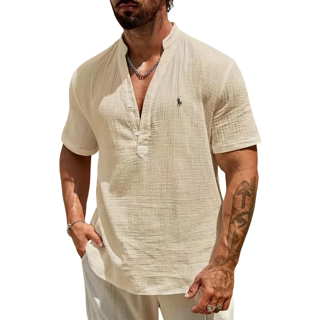 RL™ Men’s Casual V-Neck Button Shirt