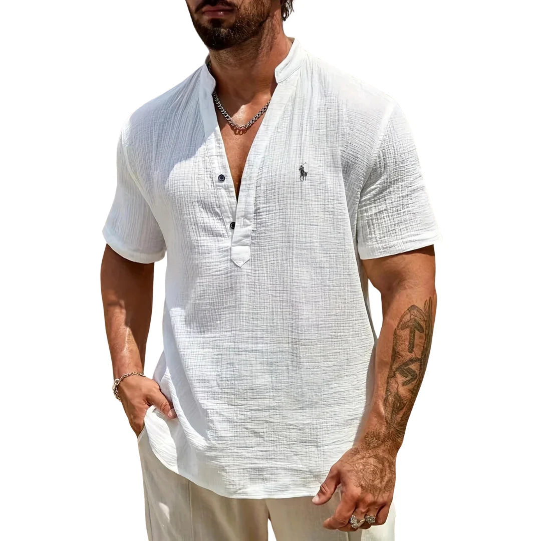 RL™ Men’s Casual V-Neck Button Shirt