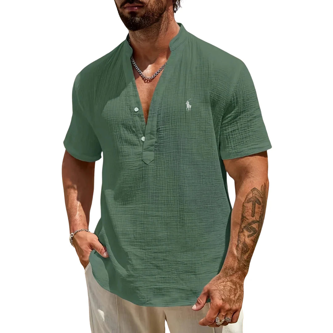 RL™ Men’s Casual V-Neck Button Shirt