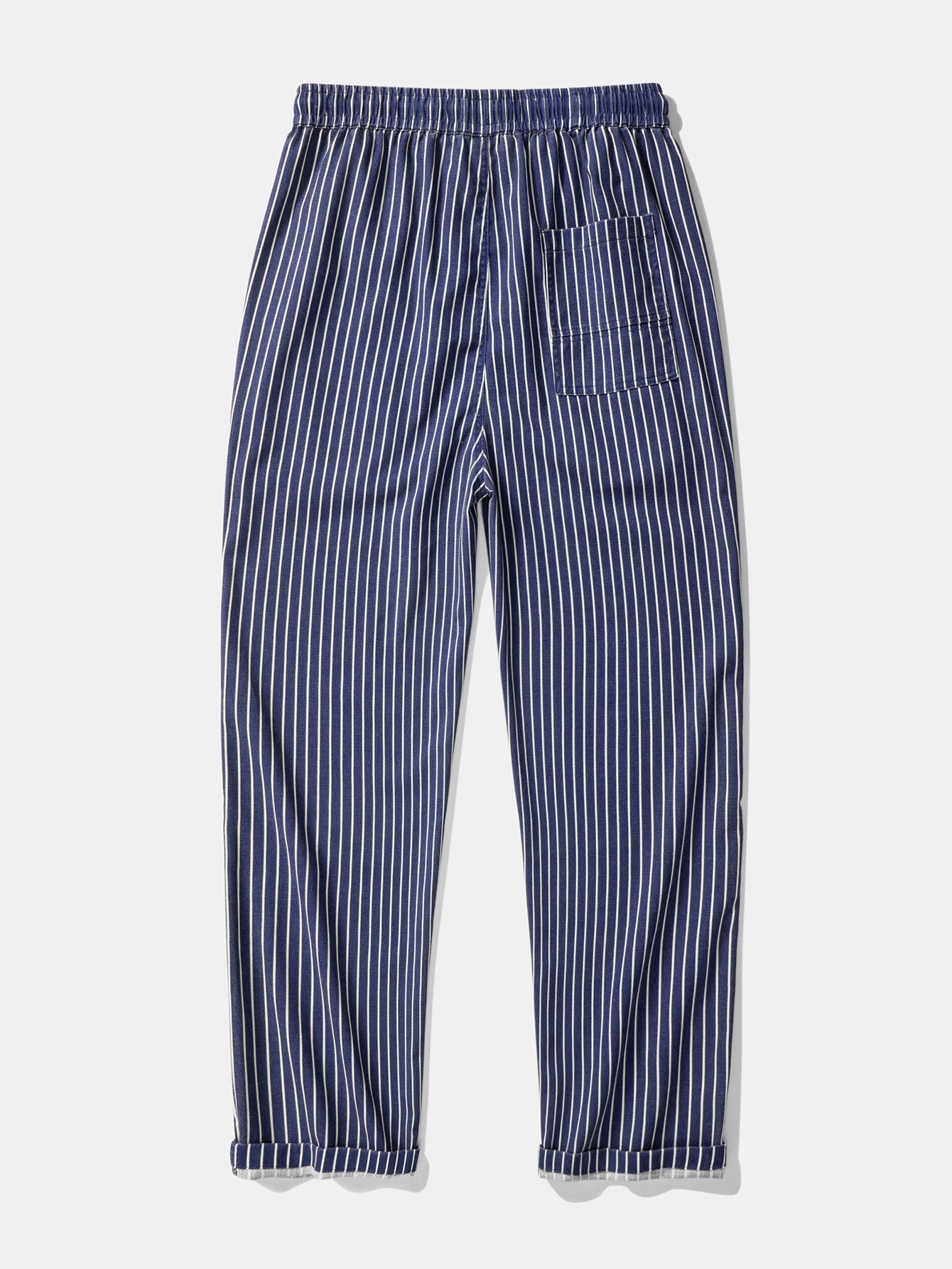 Stripe Straight Leg Linen Pants