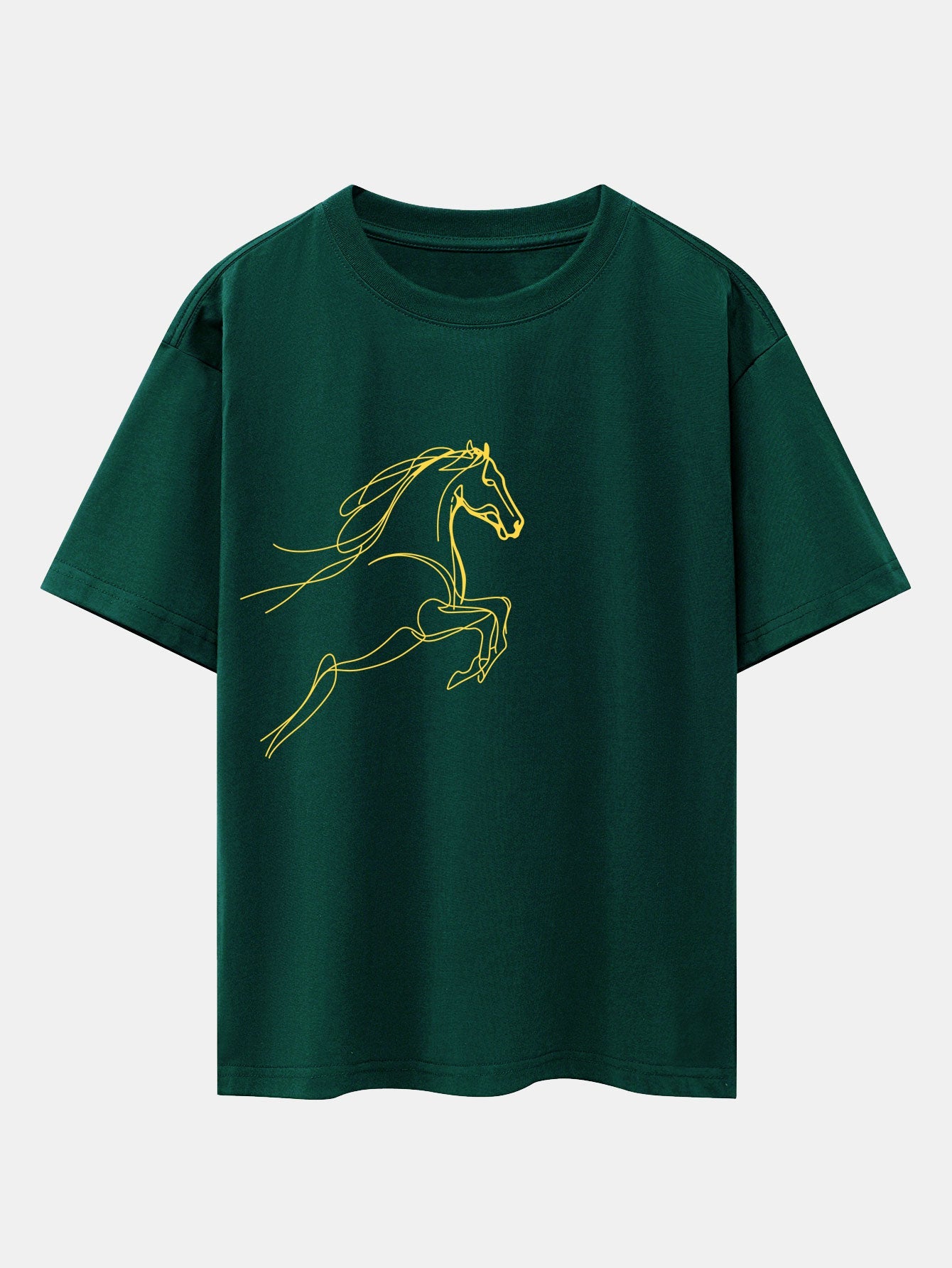 Relax Fit Year of the Horse Print Cotton T-Shirt