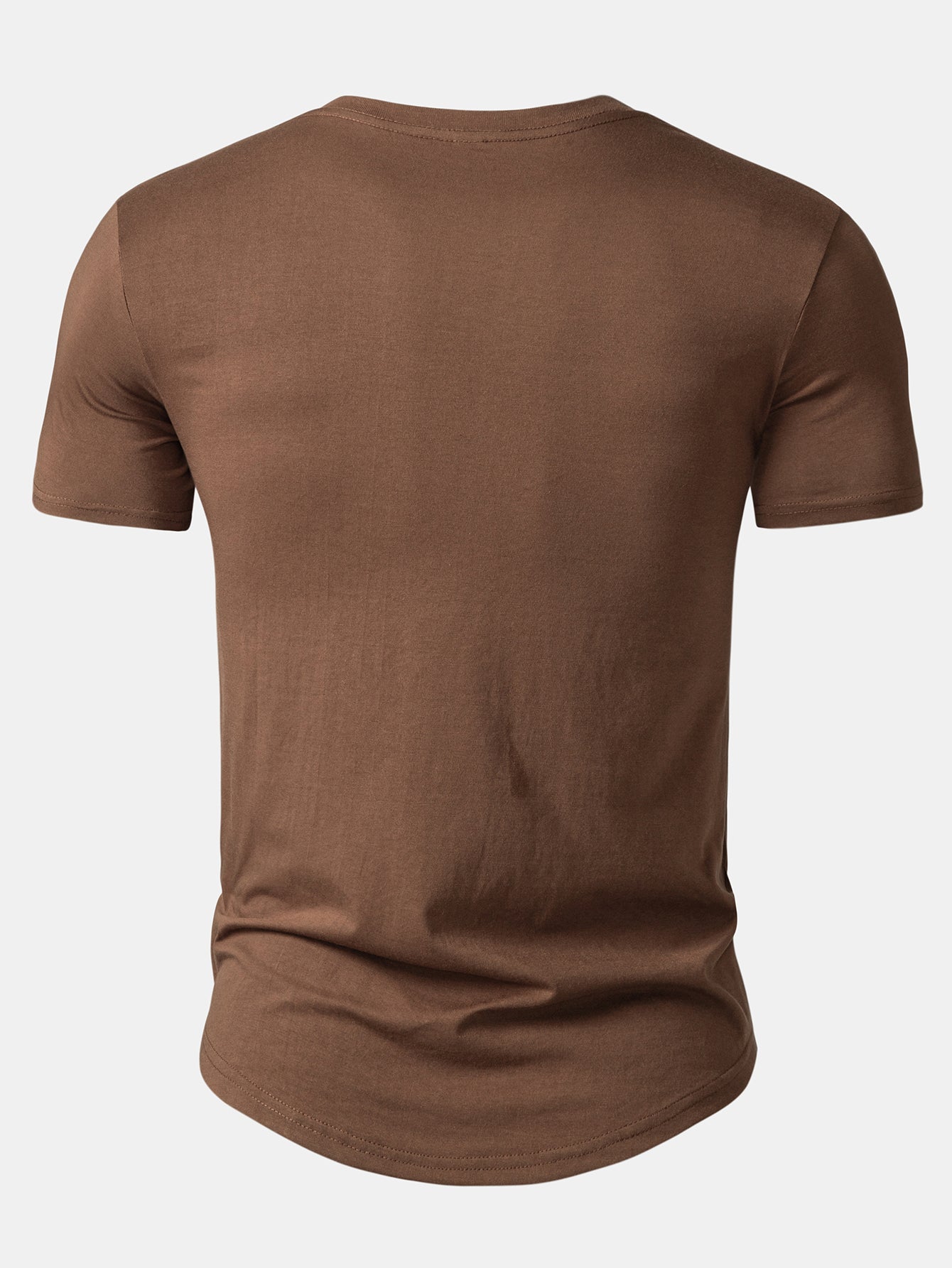 Basic Cotton Arc Hem T-Shirt