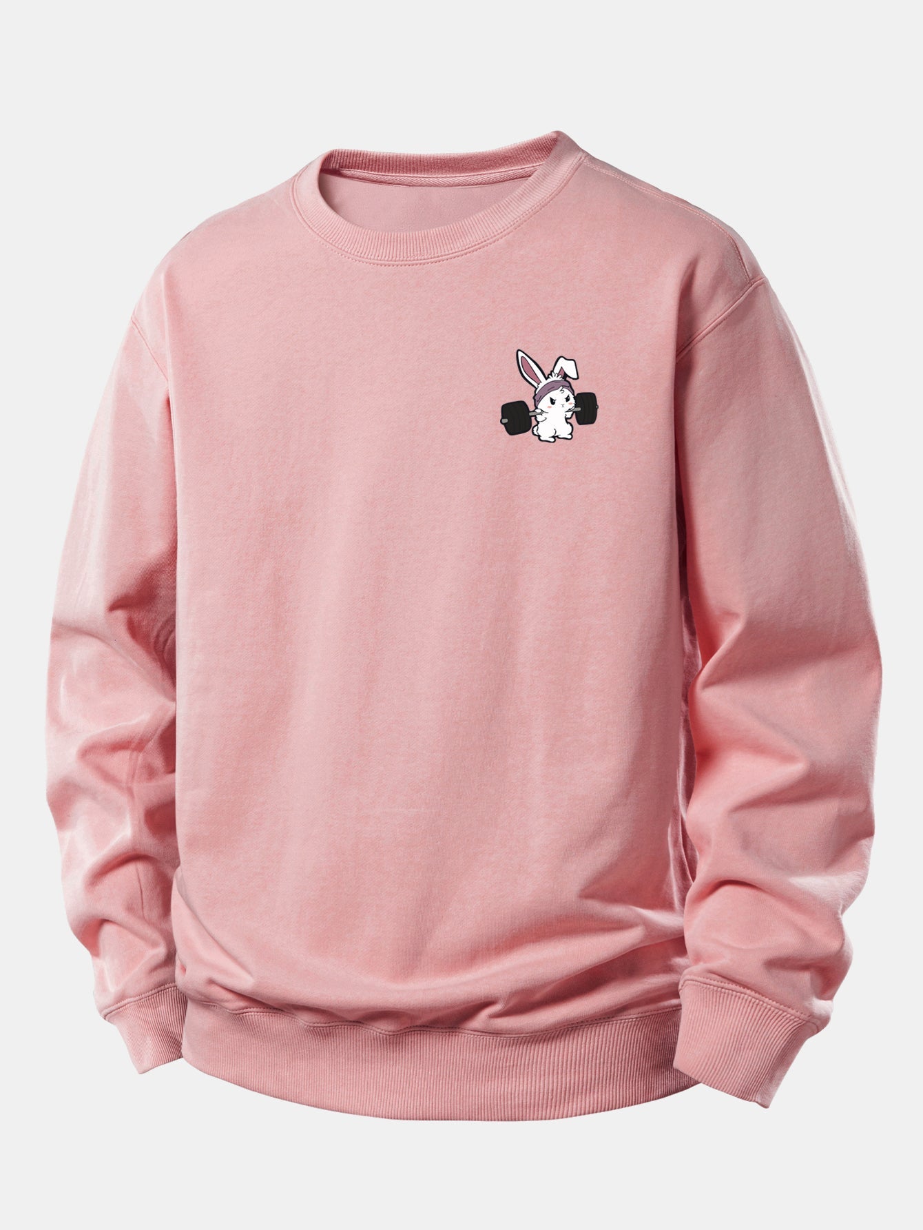Fitness Rabbit Print Relax Fit Sweatshirt