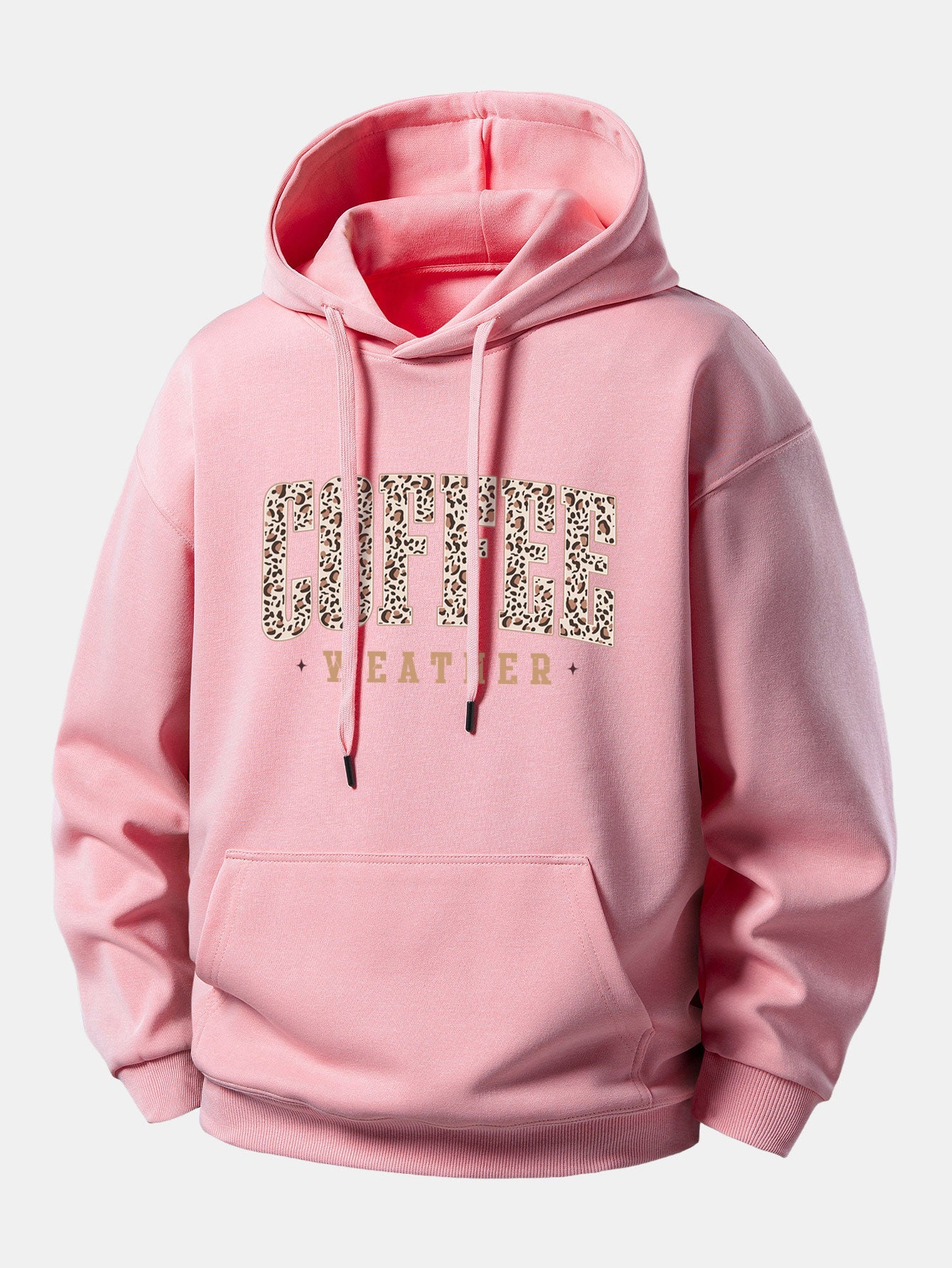 Leopard Coffee Weather Print Relax Fit Hoodie