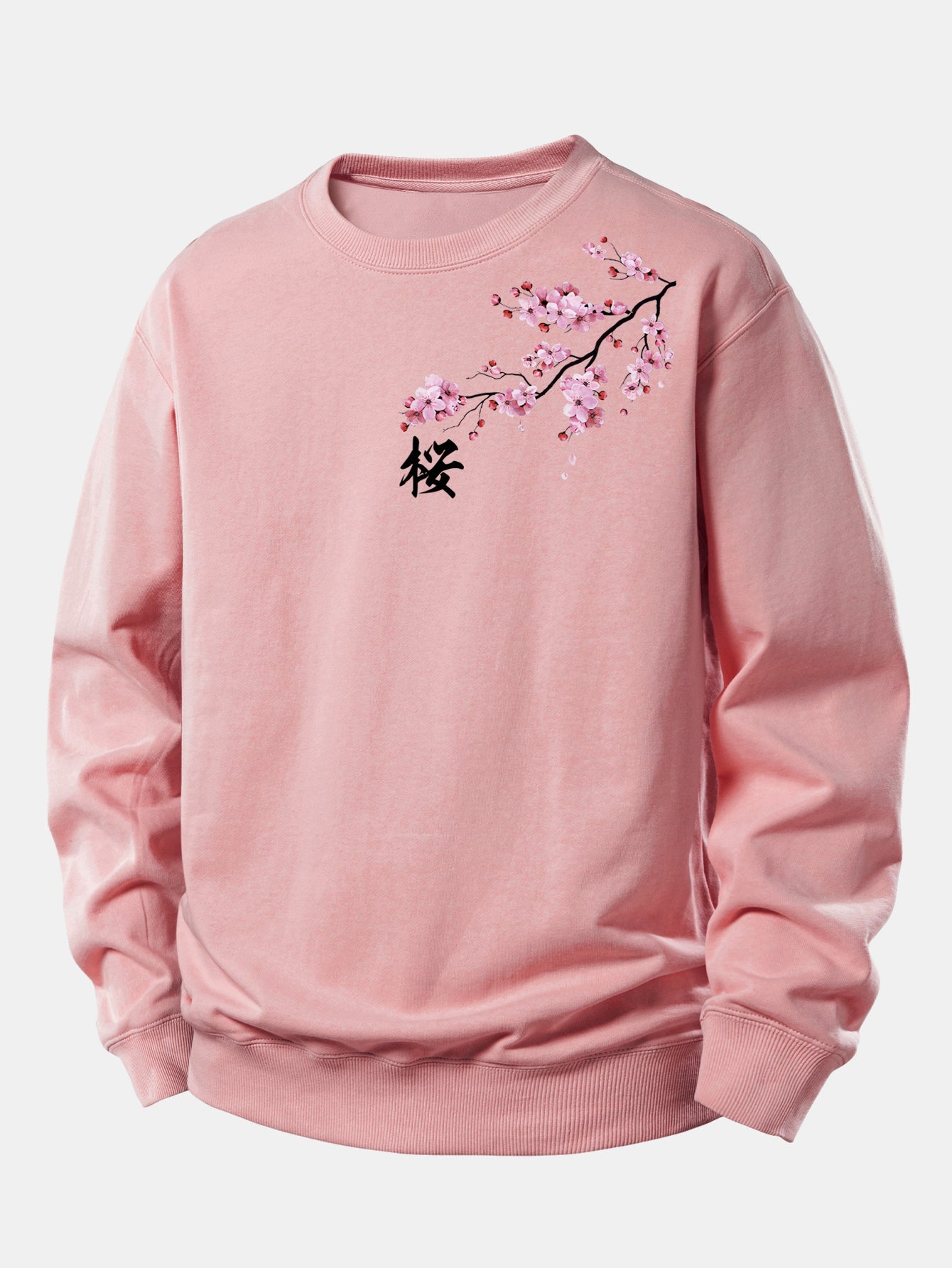 Cherry Blossoms Print Relax Fit Sweatshirt