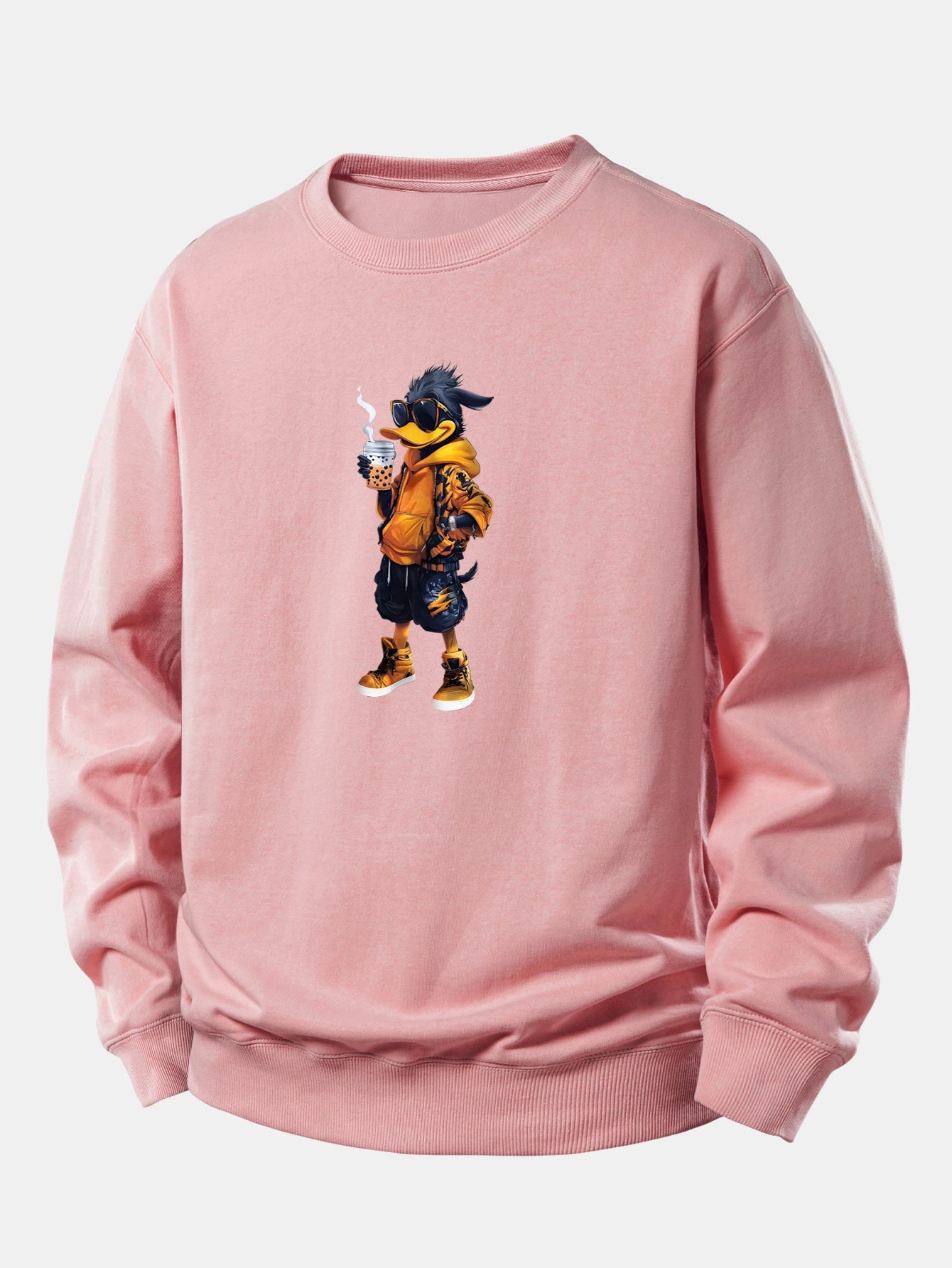 Cartoon Duck Print Relax Fit Sweatshirt