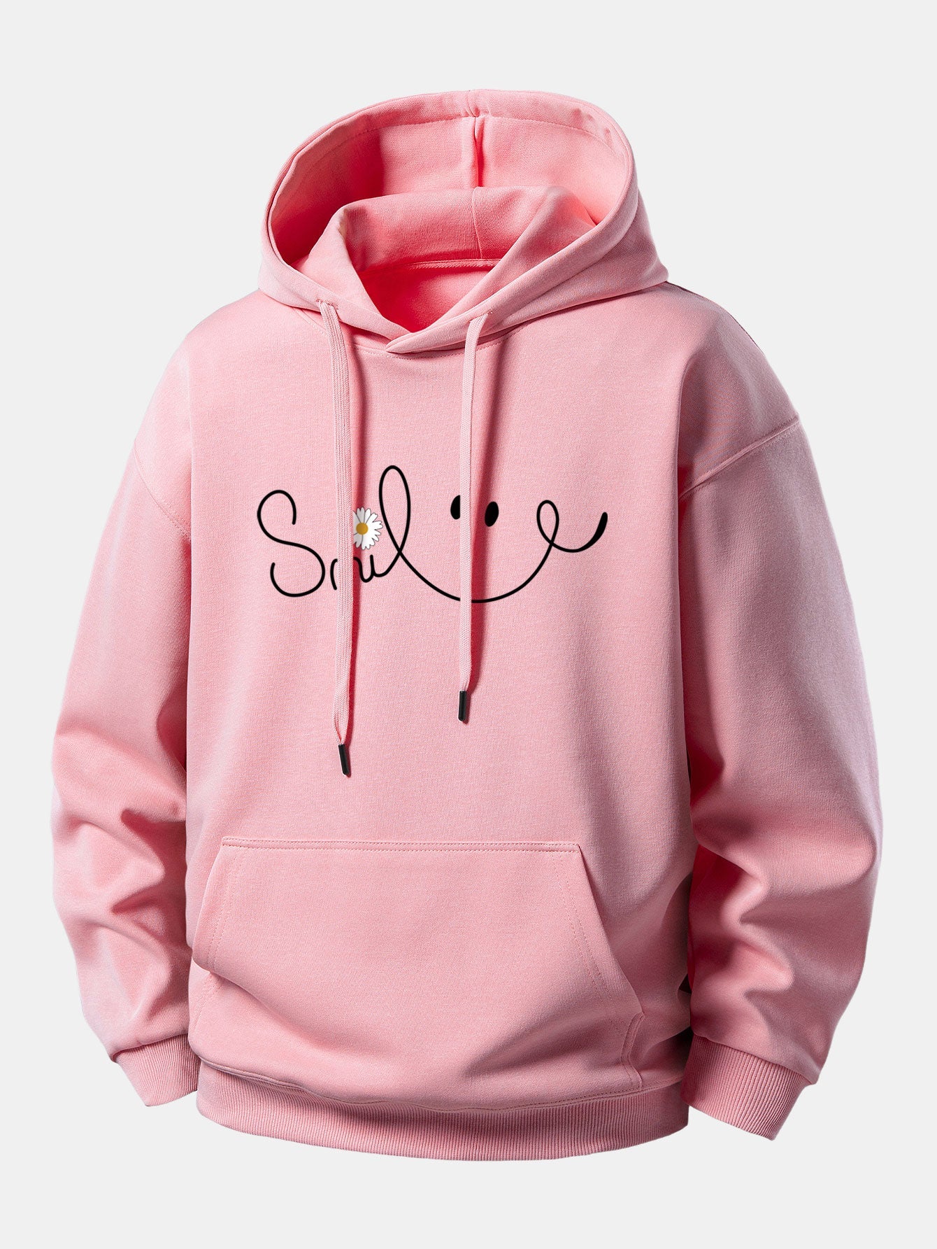 Smiley Face Print Relax Fit Hoodie
