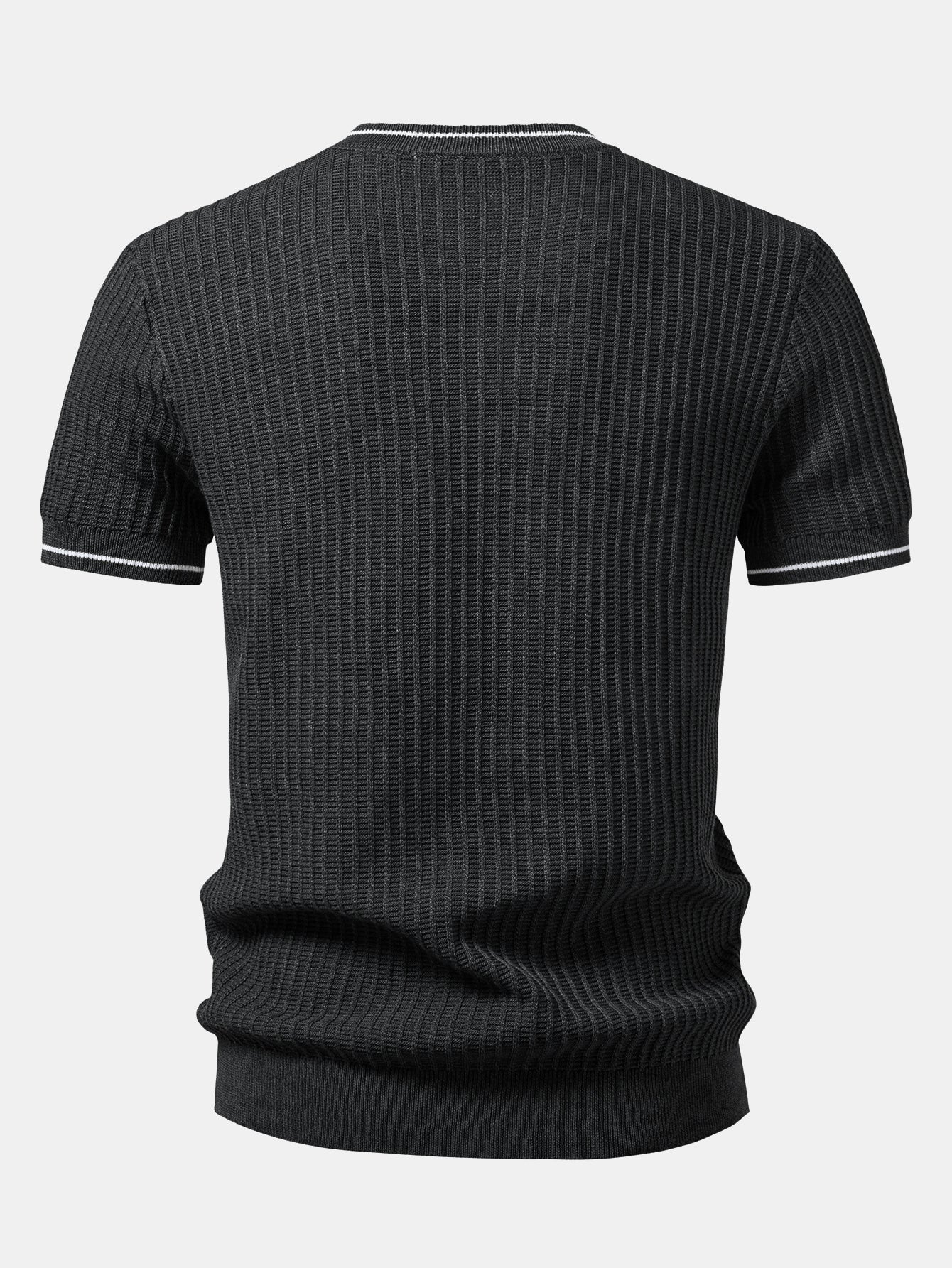 Contrast Trim Waffle Knit T-Shirt