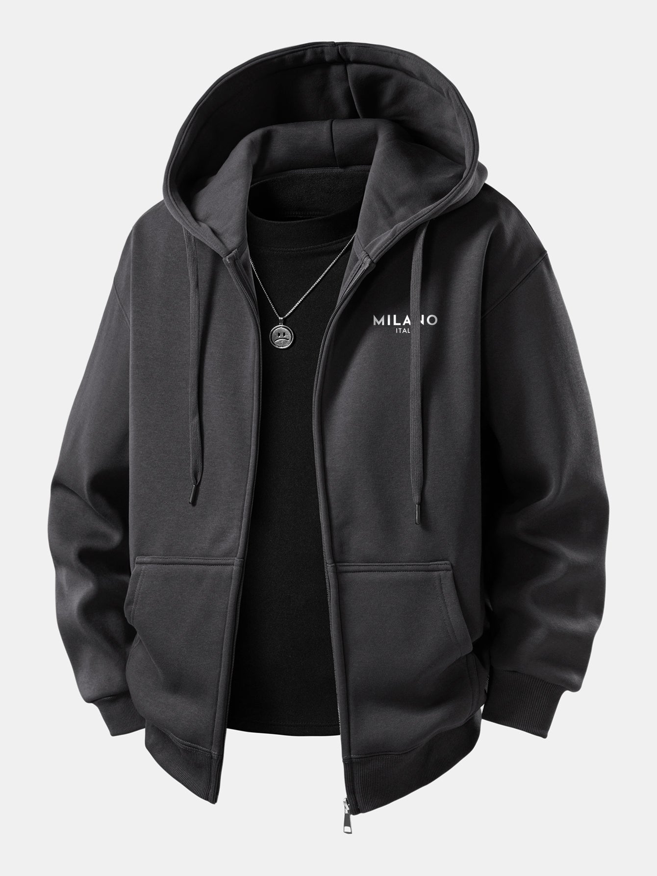 Milano Print Zip-Up Hoodie