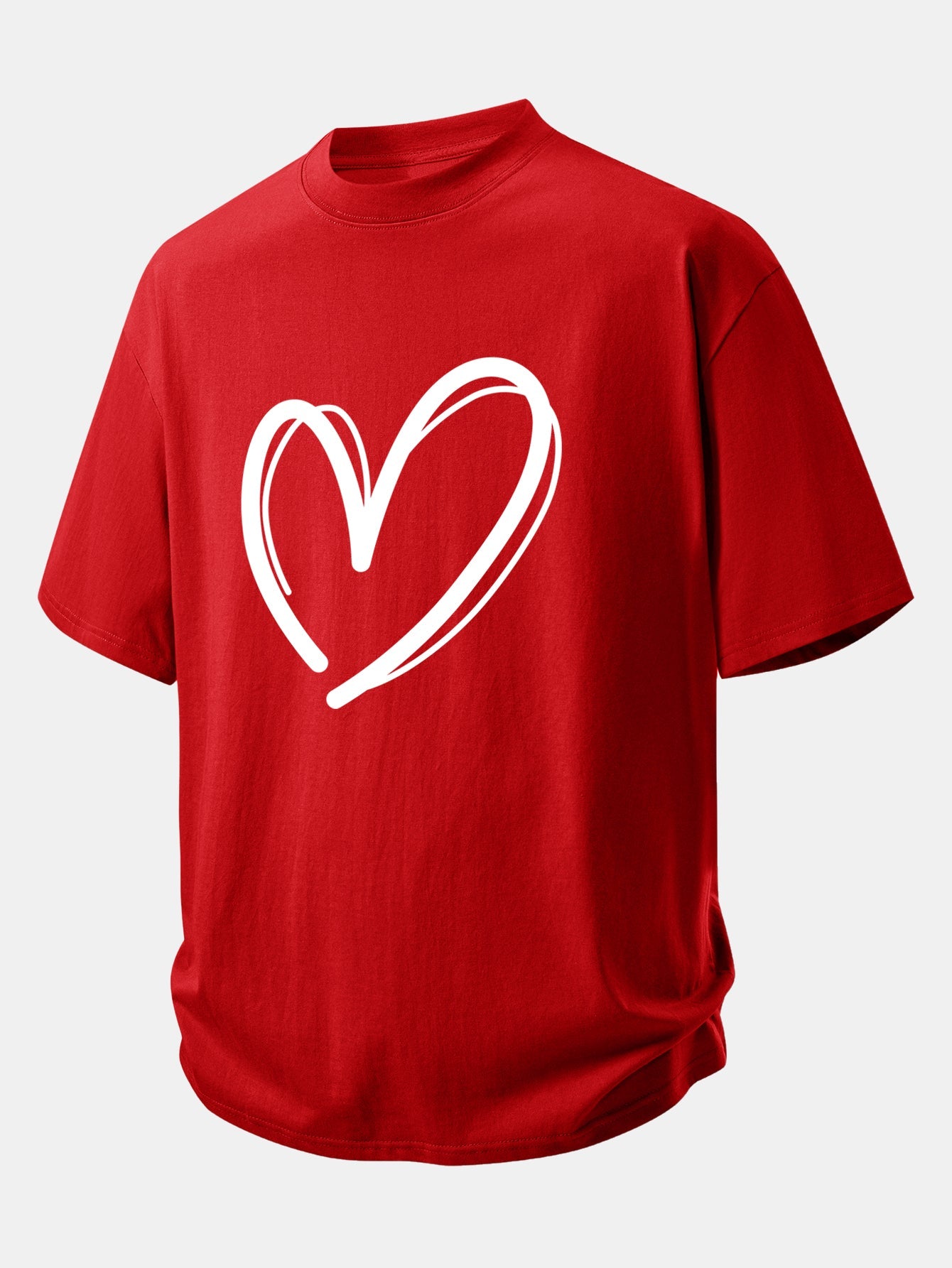 Relax Fit Heart Print Cotton T-Shirt