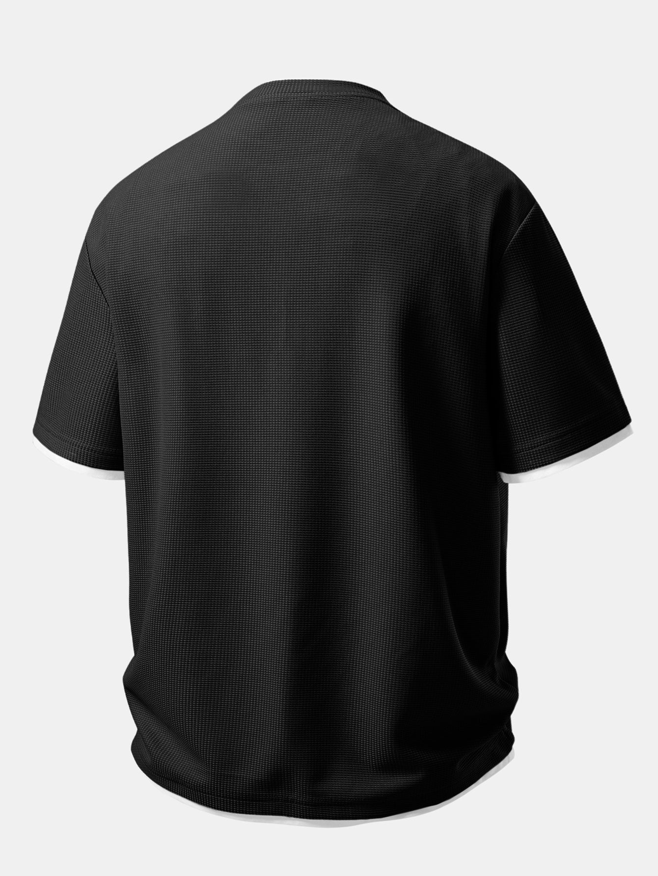 Relax Fit 2 In 1 Waffle Crew Collar T-Shirt