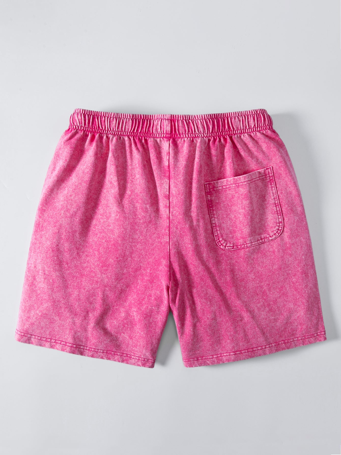 Washed Distressed Drawstring Shorts