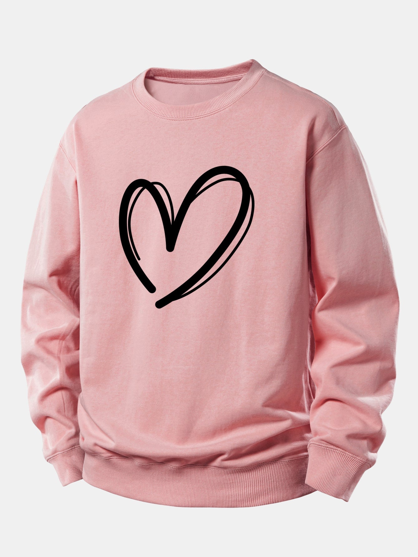 Heart Print Relax Fit Sweatshirt