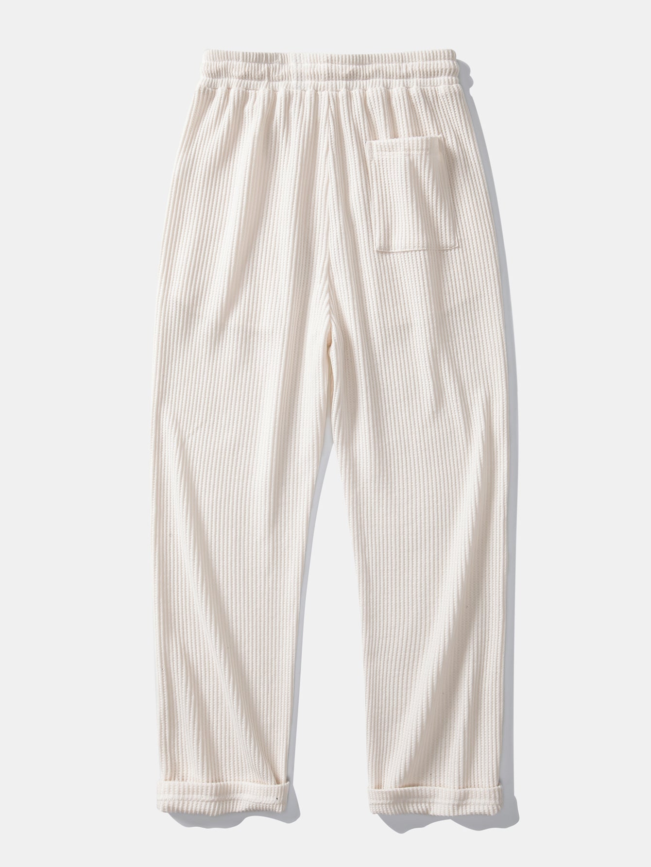 Contrast Waffle T-Shirt With Pocket & Drawstring Knitted Waffle Pants