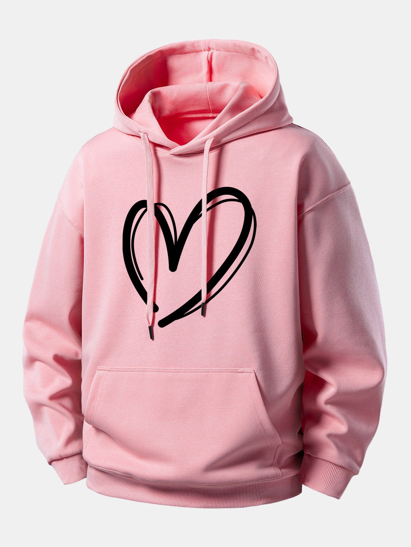 Heart Print Relax Fit Hoodie