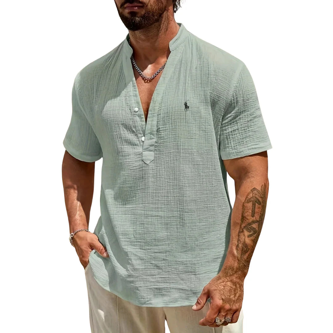 RL™ Men’s Casual V-Neck Button Shirt
