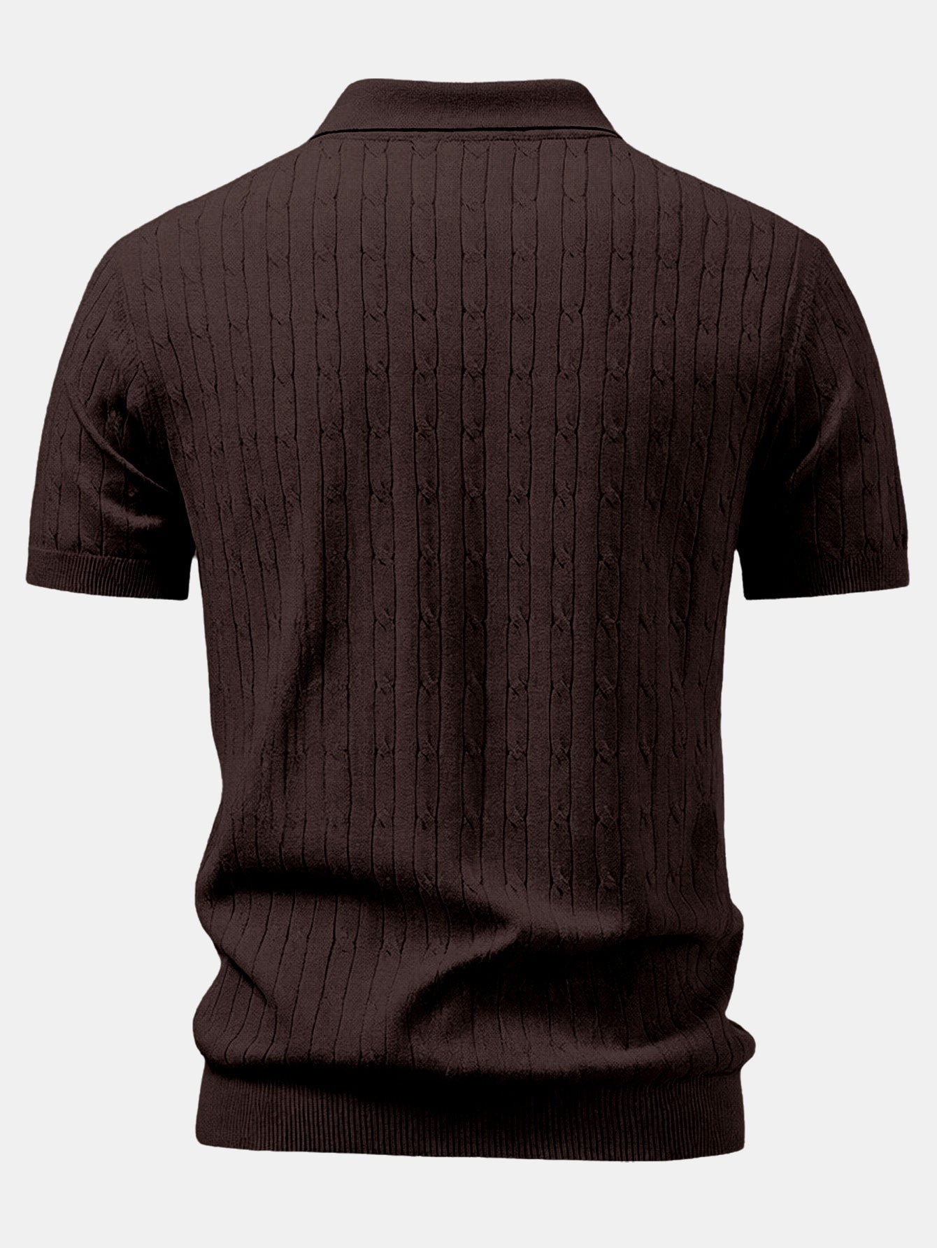 Twisted Jacquard Zipper Knit Polo