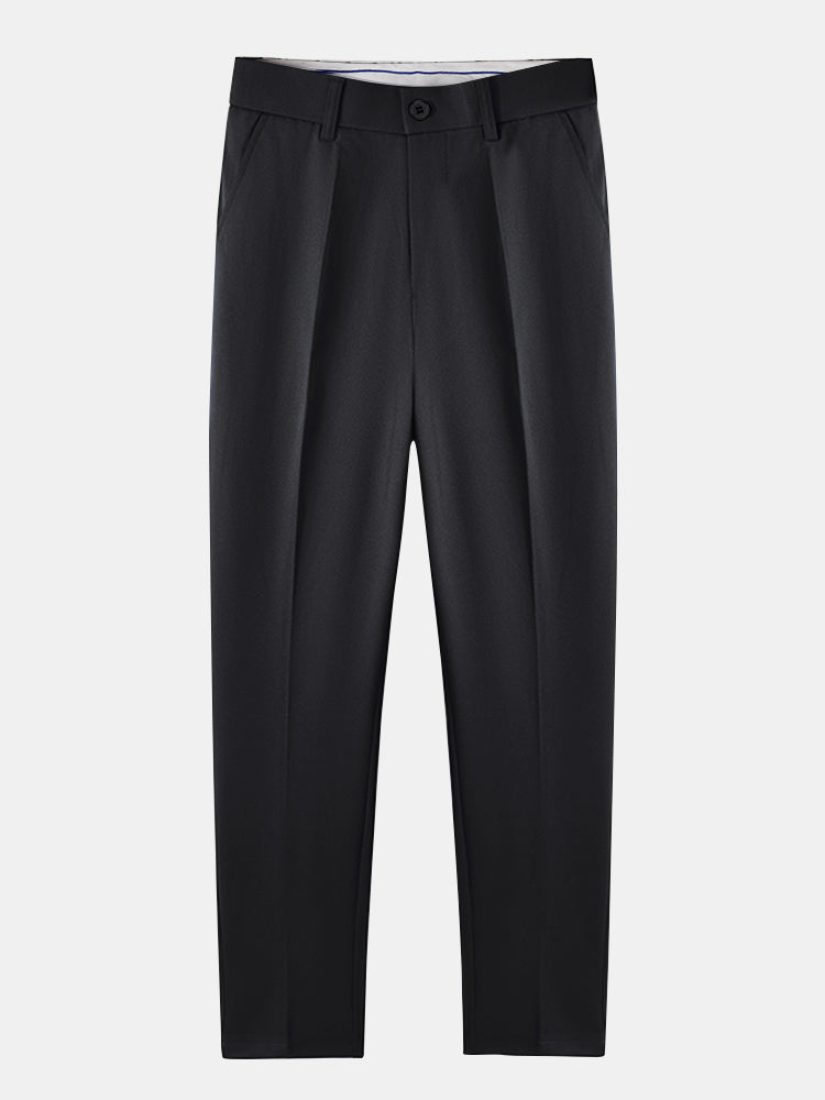 Textured Contrast Crew Neck Knit T-Shirt & Slim Fit Tapered Trousers