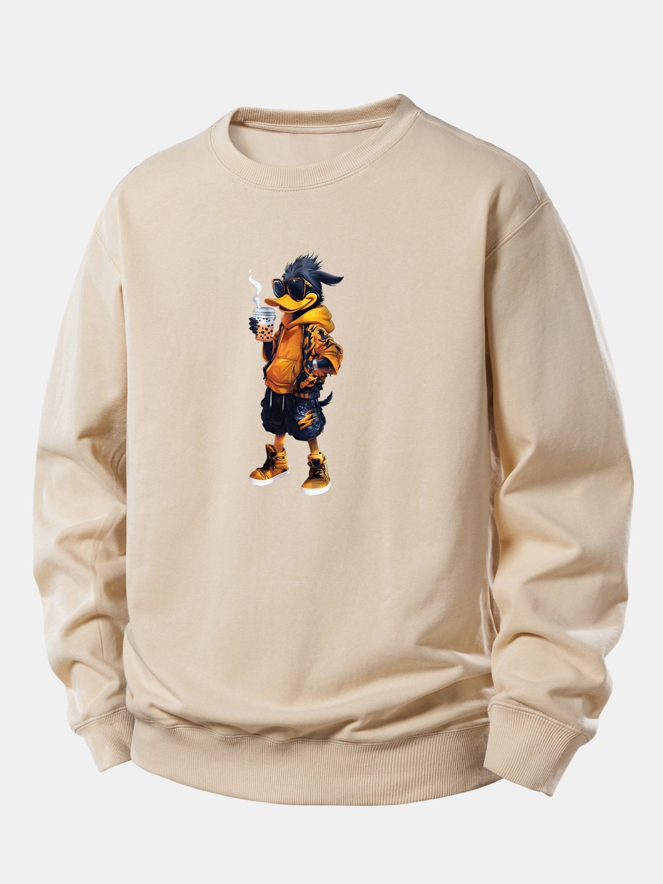 Cartoon Duck Print Relax Fit Sweatshirt