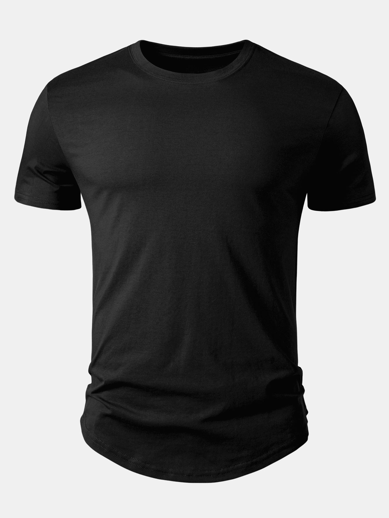 5 Pieces Basic Cotton Arc Hem T-Shirts