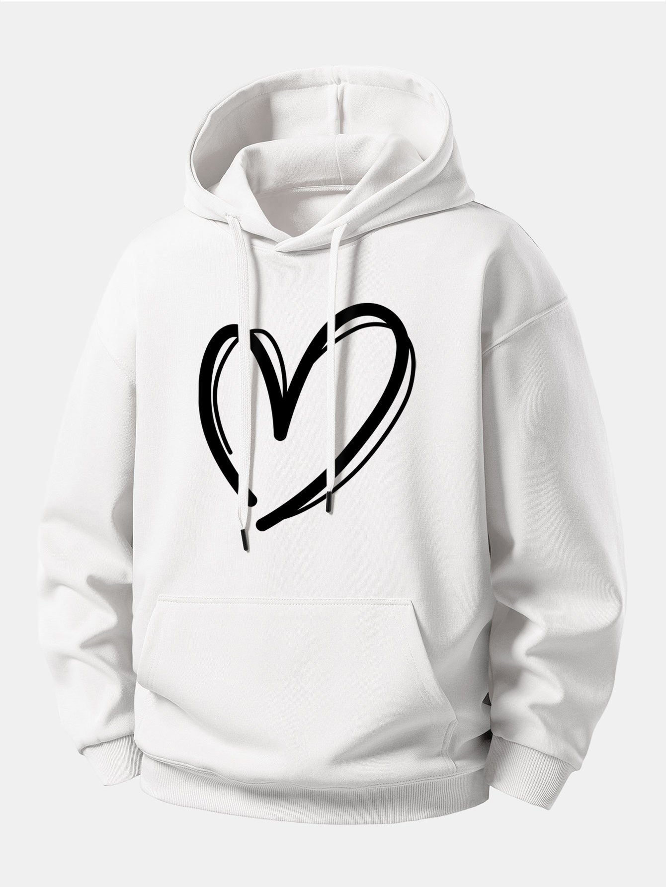 Heart Print Relax Fit Hoodie