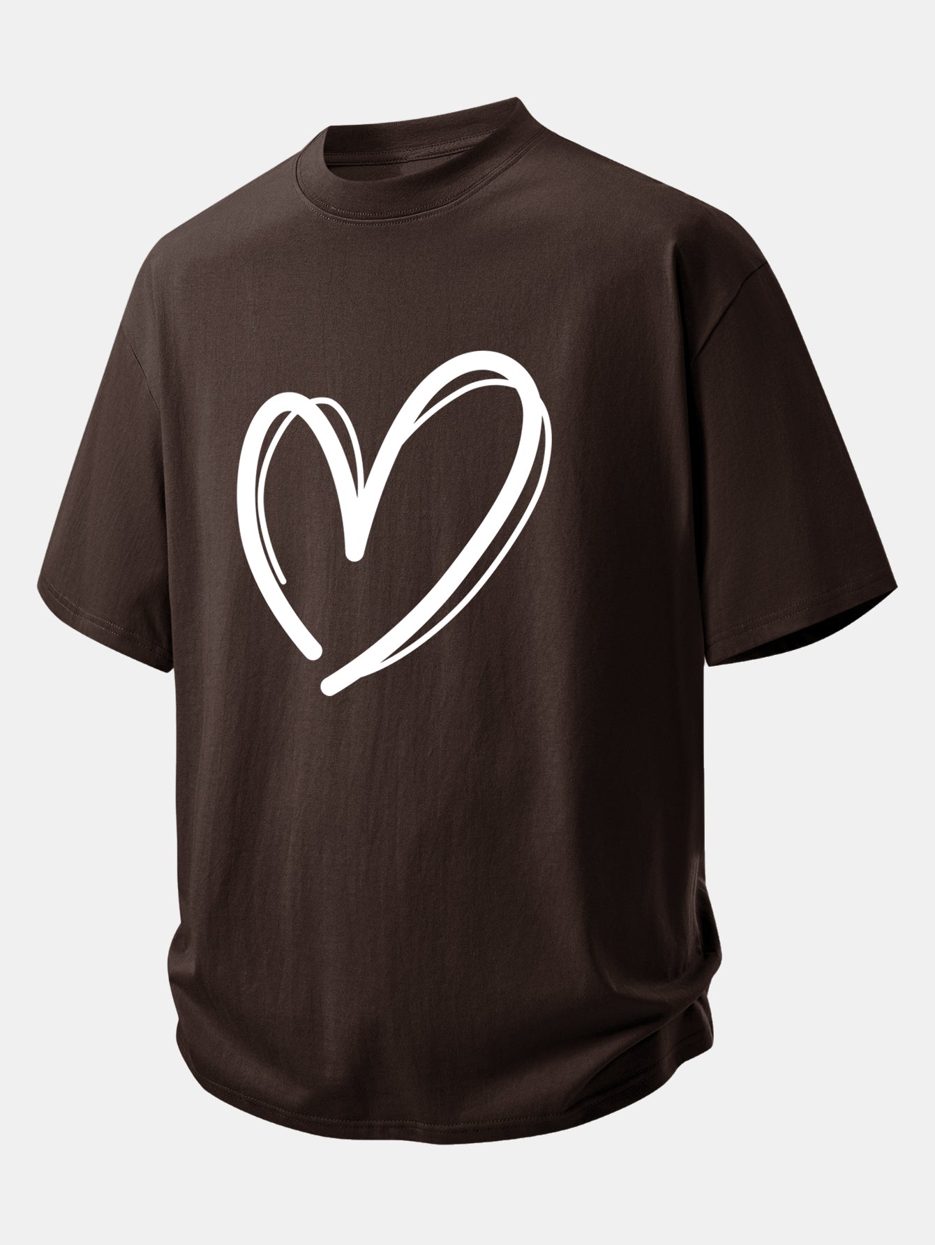 Relax Fit Heart Print Cotton T-Shirt