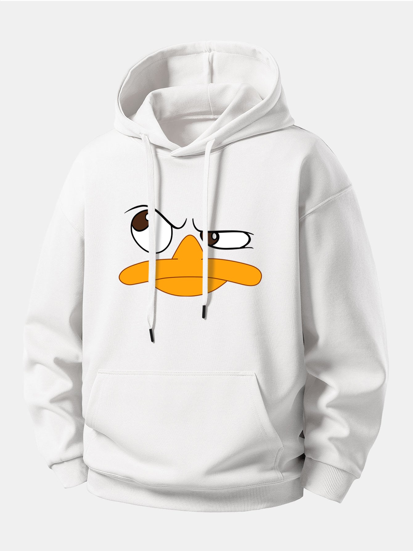 Emoji Duck Print Relax Fit Hoodie