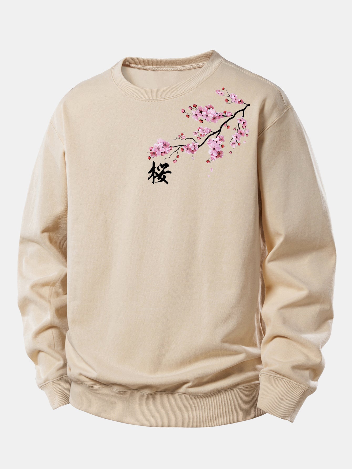 Cherry Blossoms Print Relax Fit Sweatshirt