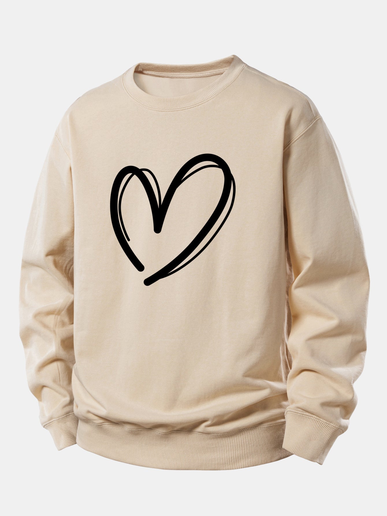 Heart Print Relax Fit Sweatshirt