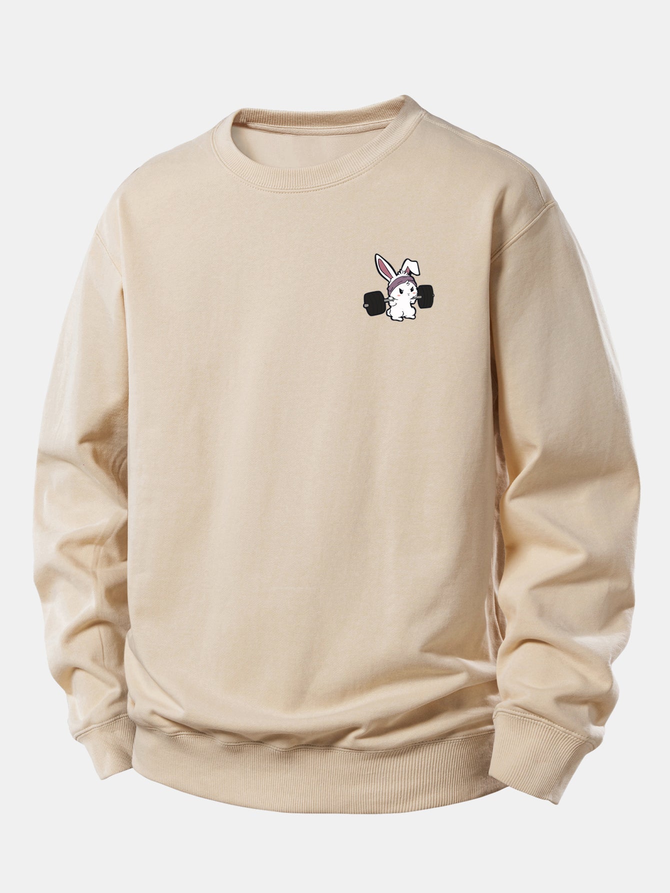 Fitness Rabbit Print Relax Fit Sweatshirt