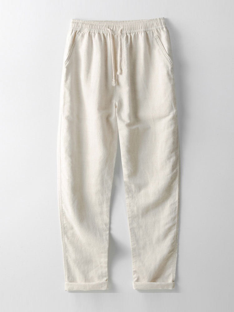 Geometric Jacquard Button Up Shirt & Straight Leg Linen Pants