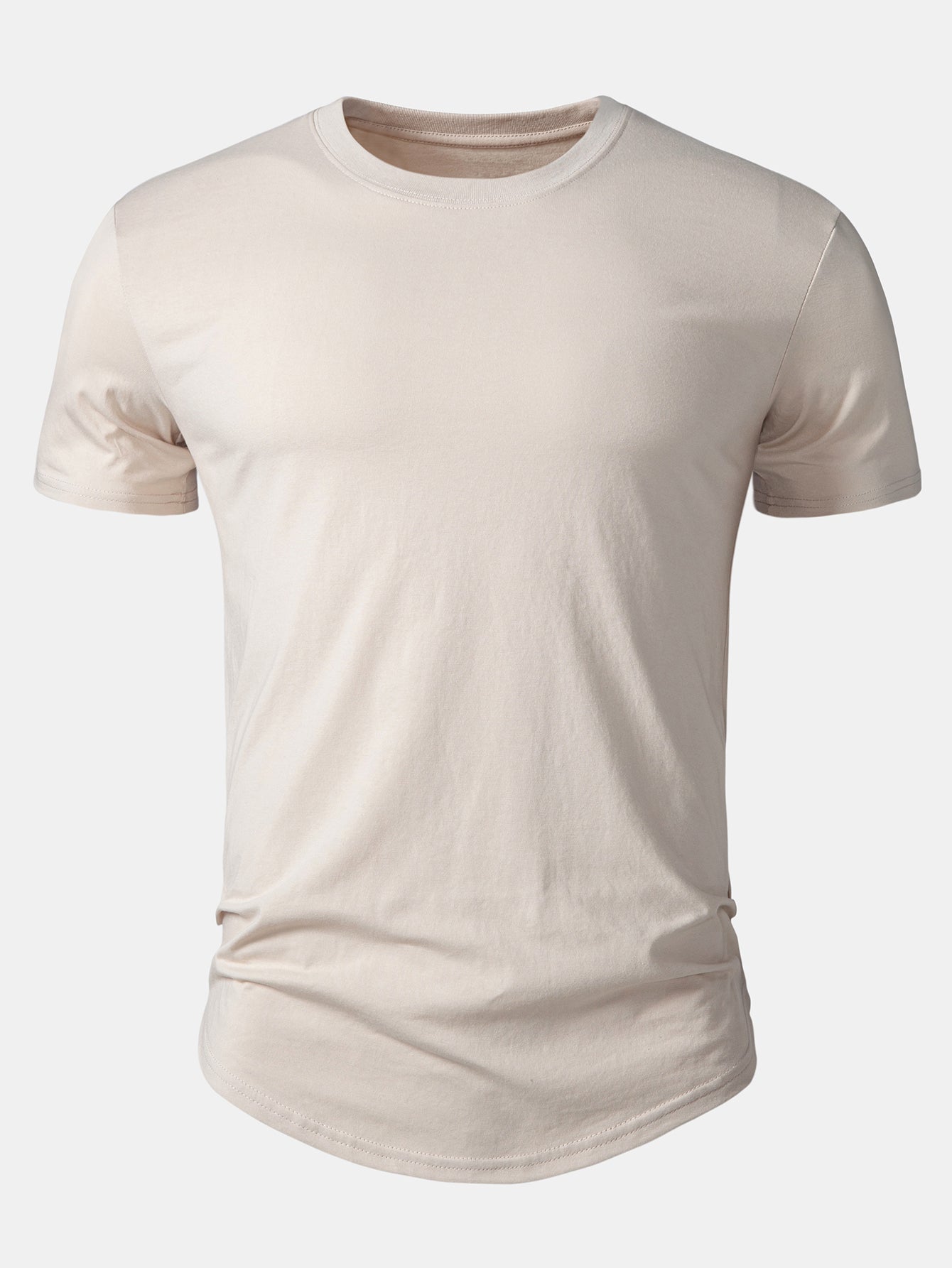 5 Pieces Basic Cotton Arc Hem T-Shirts