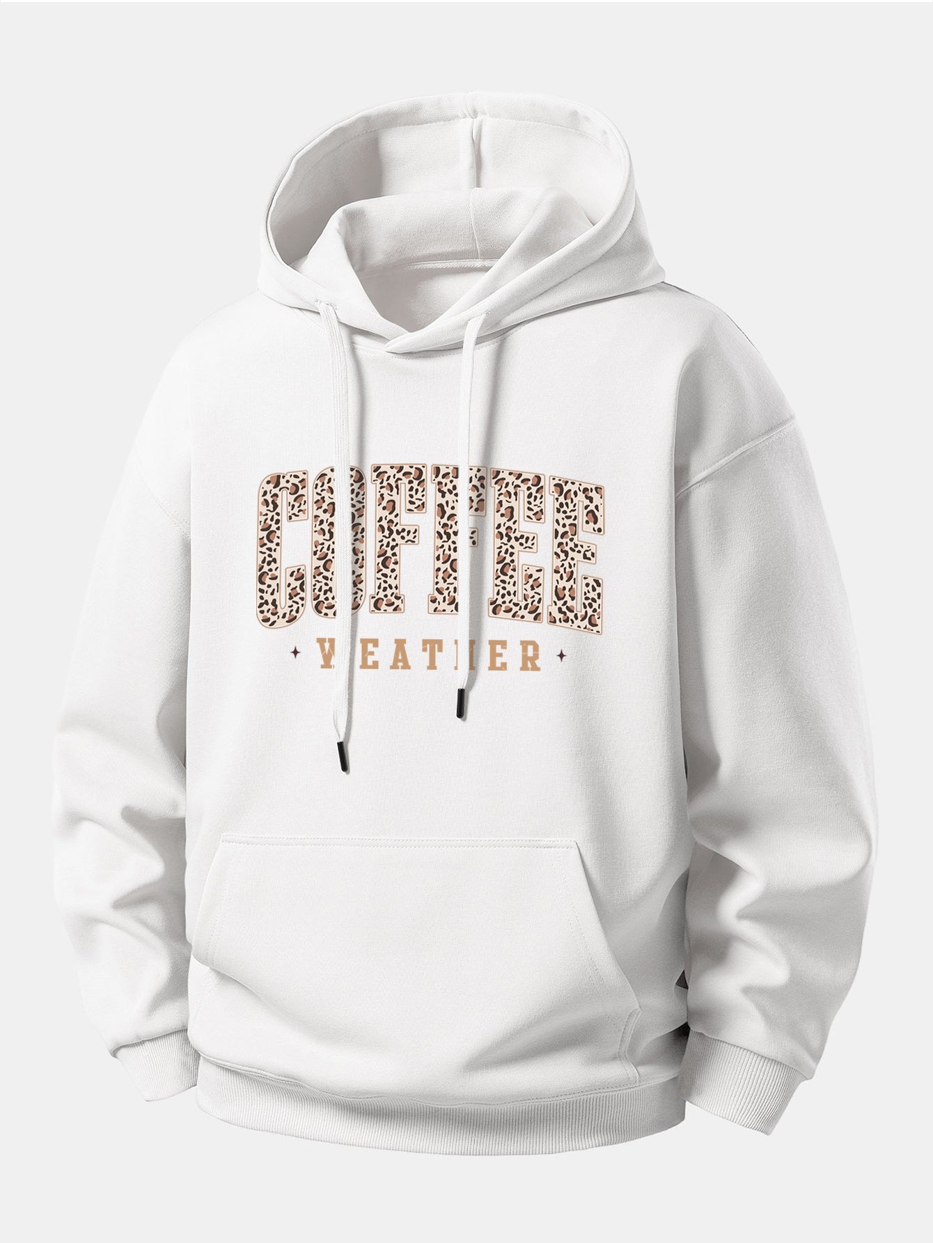 Leopard Coffee Weather Print Relax Fit Hoodie