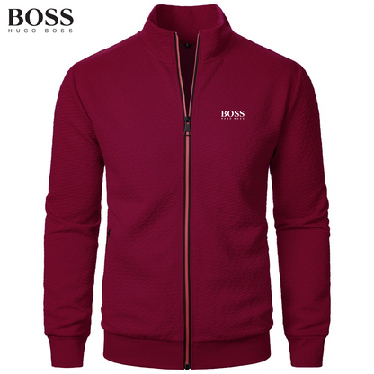 Colorful Stand Collar Zipper Jacket