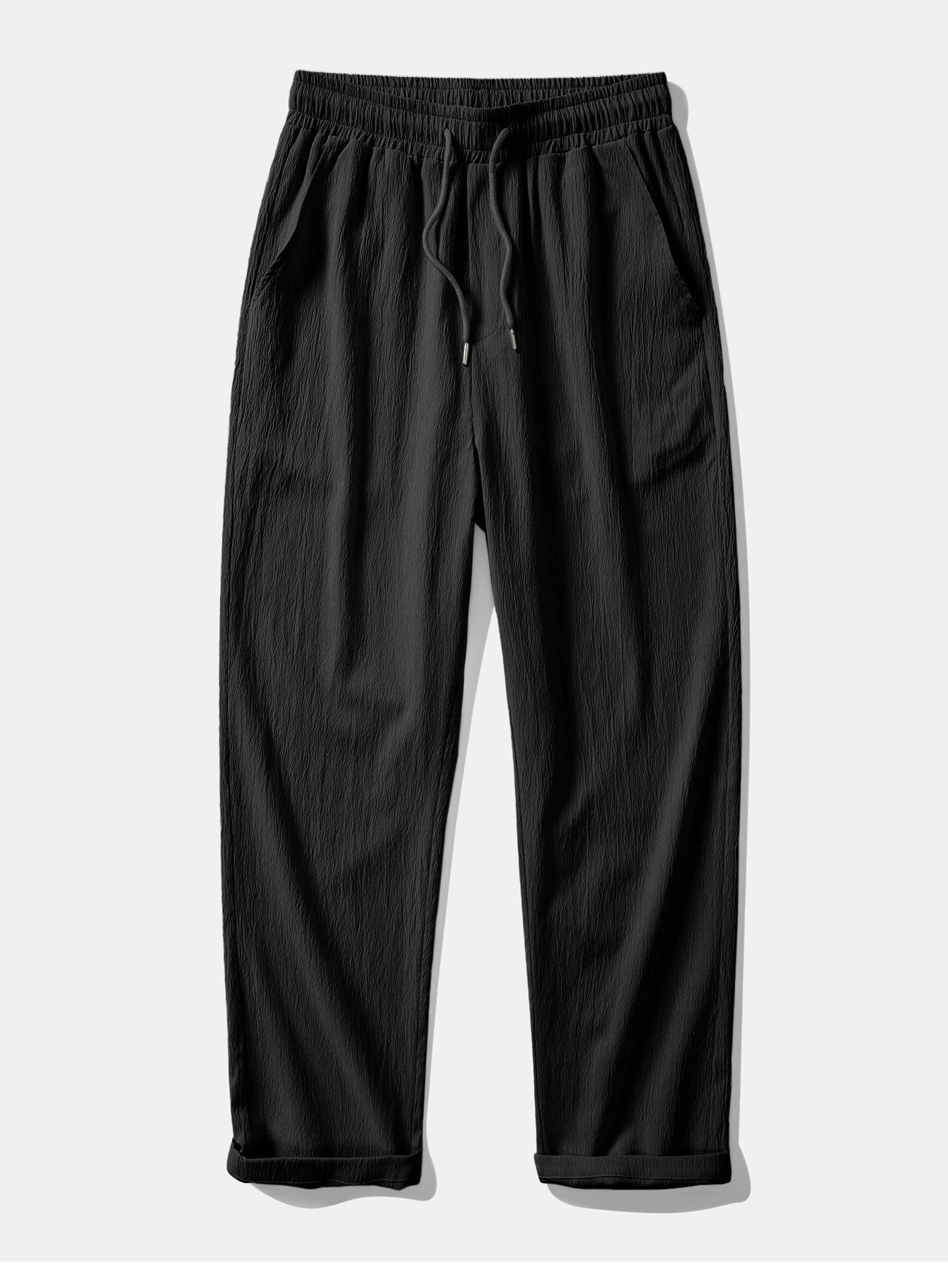 Texture Jacquard Cuban Shirt & Crinkle Textured Straight Leg Pants