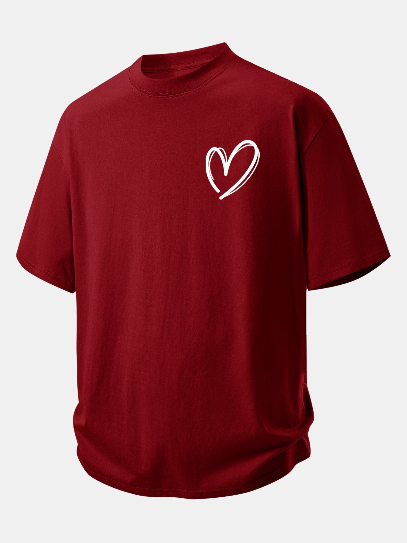 Relax Fit Heart Print Cotton T-Shirt
